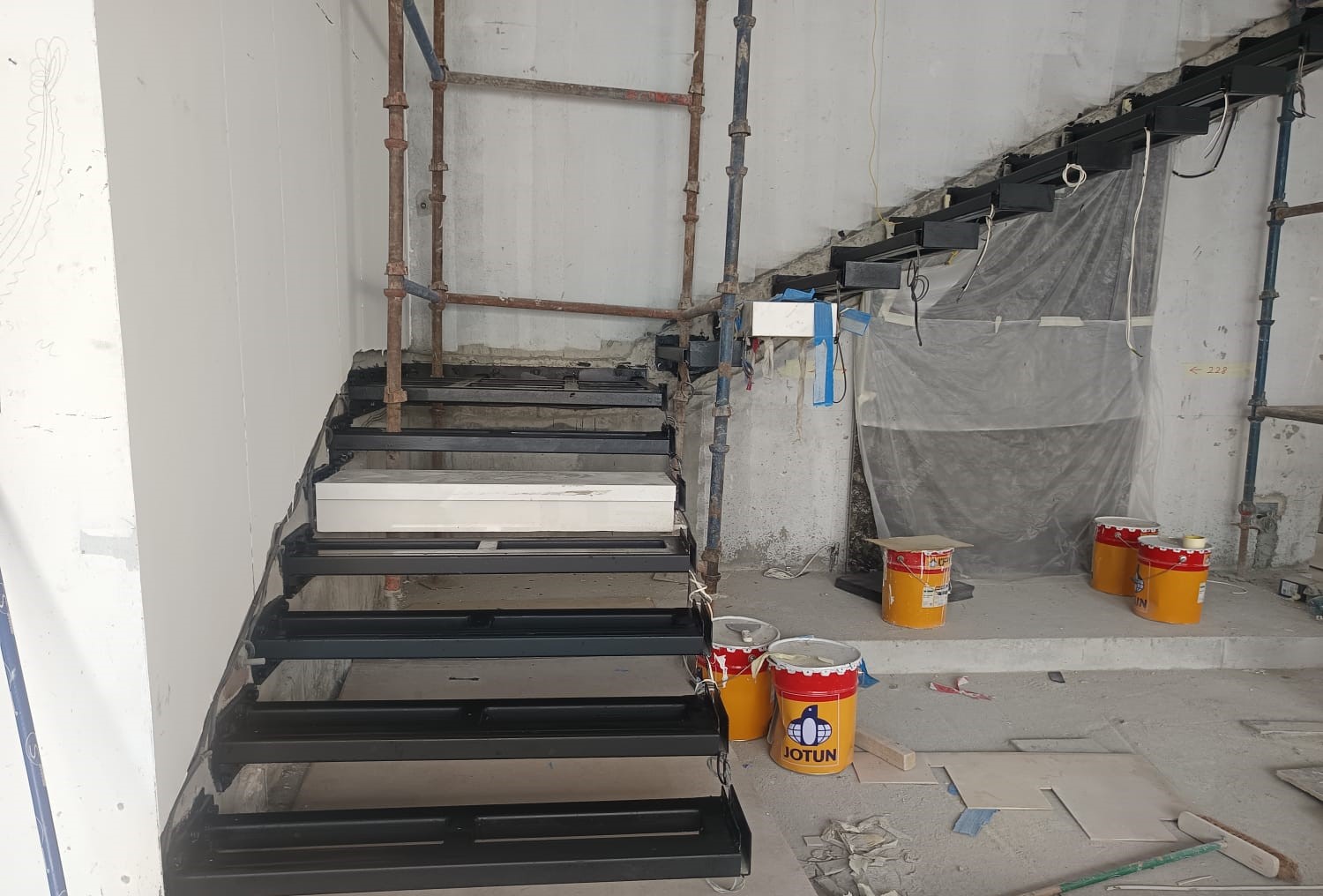 Fabrication Supply & Installation of Cantilever Steel Staircase at AL Furjan Jebal Ali Dubai