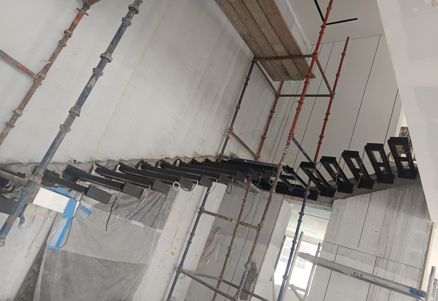 Fabrication Supply & Installation of Cantilever Steel Staircase at AL Furjan Jebal Ali Dubai